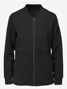 Figs Women’s Black Bellery Full Zip Scrub Jacket Medium